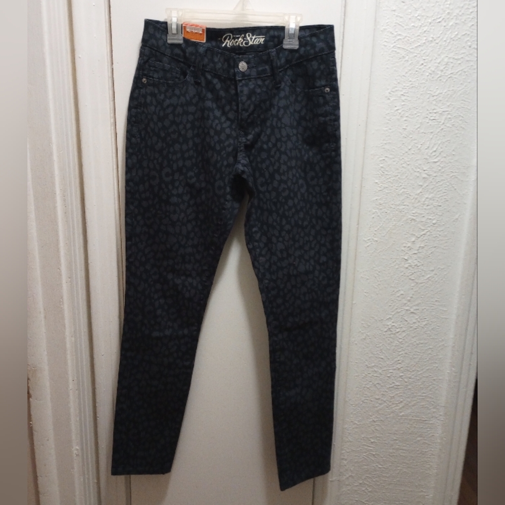 NWT Old Navy Rock Star Super Skinny Low Rise Stretch Jeans Animal Print Size 8
